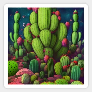 Midnight Cactus Sticker